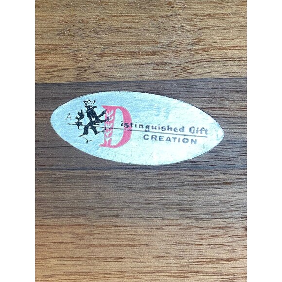 Vintage A Distinguished Gift Wooden Men’s Cuff Links Jewelry Valet Station Mint - Picture 2 of 4